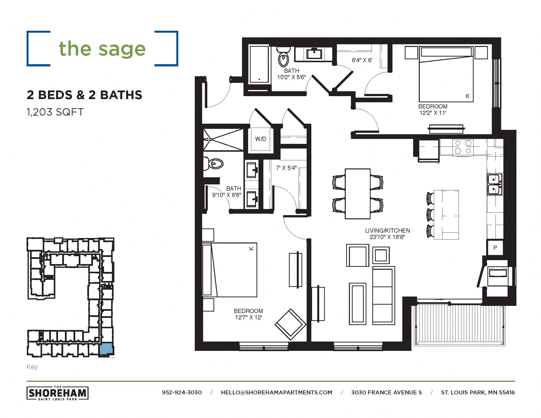 The Sage Floor plan at The Shoreham, Minnesota, 55416